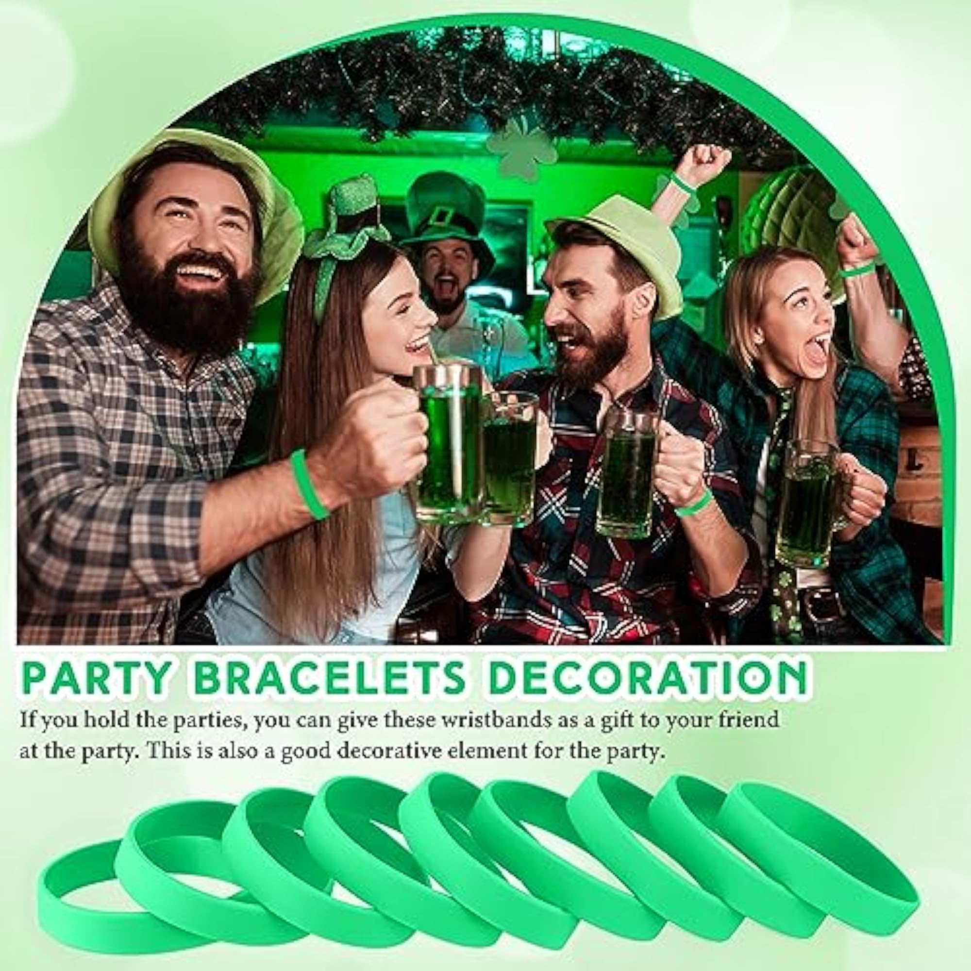 100 Pcs Silicone Rubber Bracelets for Women & Men