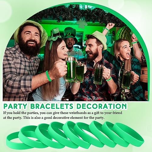 Image of Liliful 100 Pcs Silicone Rubber Wristbands Rubber Wristband Bracelet Bands for Silicone Wristbands for Women Men(Green)