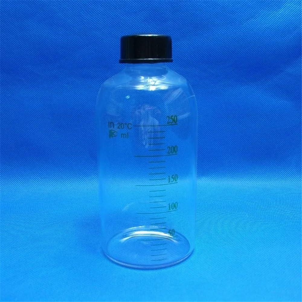 Cristalería de Laboratorio Botellas de muestra graduadas de vidrio de 250 ml, 10 unidades por lote, for suero