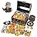 Ulikey Tesoro Pirata e Monete di Oro Pirata, 50 Pezzi Monete d'oro e 100 Pezzi Gemme dei Pirati, Forziere Pirati, Caccia al Tesoro dei Pirati, Giocattolo Bambino, Halloween, Partito Regalo Compleanno