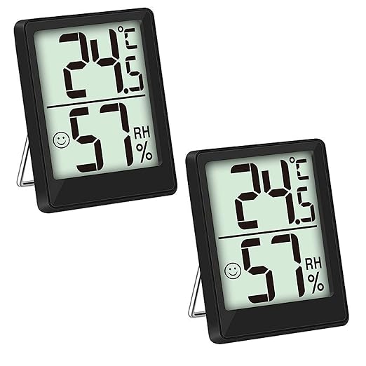 Thermometer Hygrometer 2 Stück Mini LCD Digital Präzise Thermometer, Weinkeller Datenspeicher