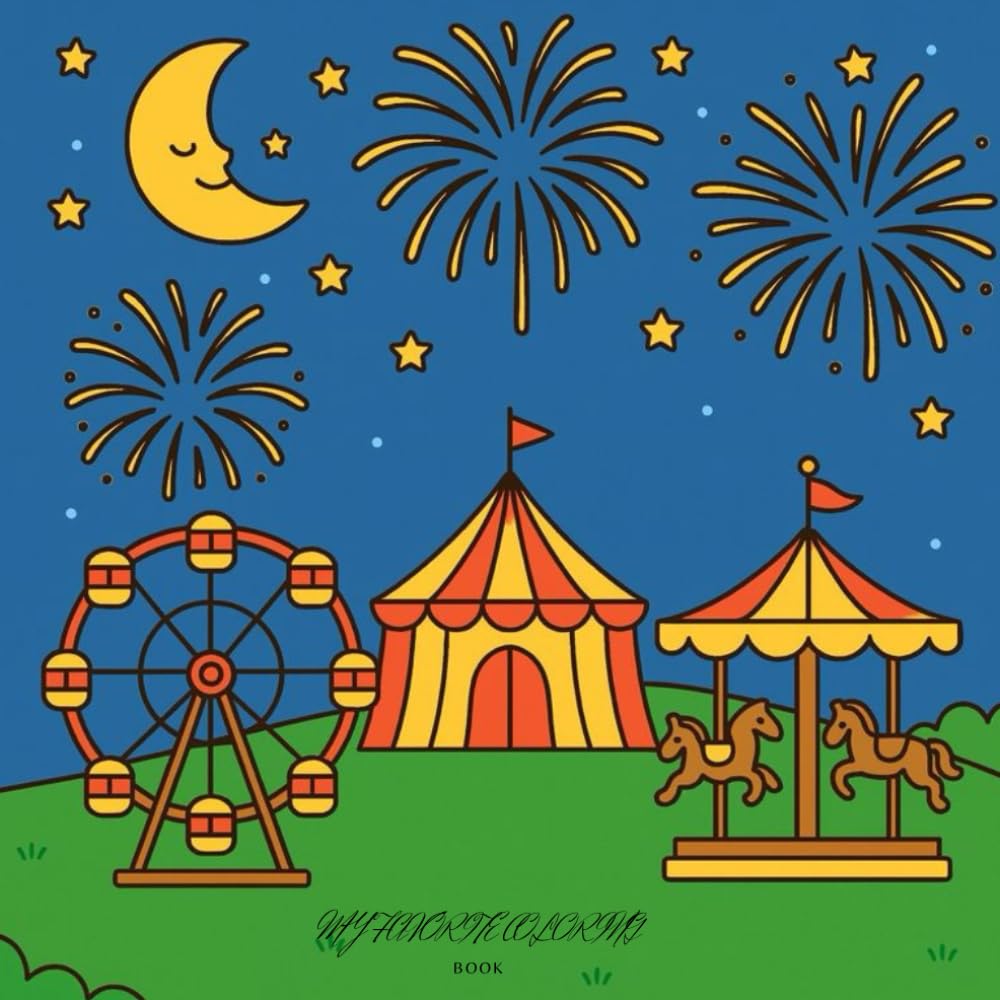 My Favorite Coloring Book: Cute Park, Playground & Amusement Scenes for Kids Ages 3–7