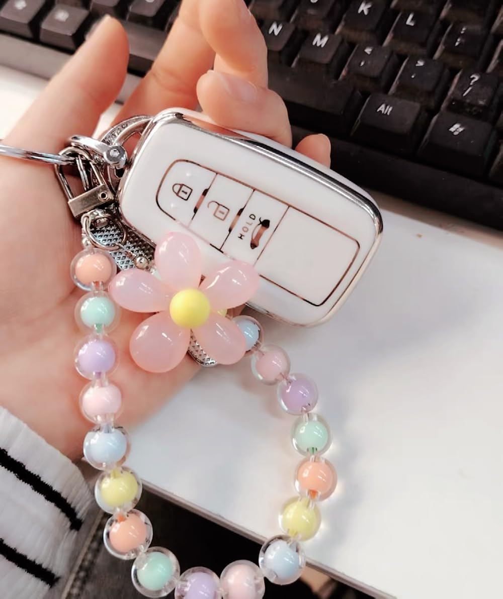 VaShun 4PCS Cute Phone Charms Beaded Strap Aesthetic Keychain Butterfly Flower Heart Star Accessories For Phone Bag Keychain Camera Pendants Decor