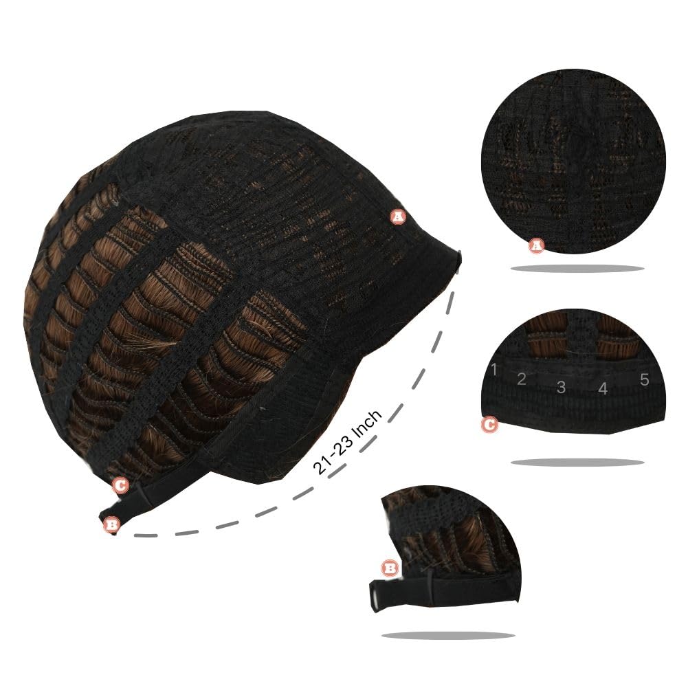 Braun Locken Kurze Perücke für Herren Synthetische Natürliche Fluffy Männliche Haar Cap Perücke Tägliche Party Gebrauch