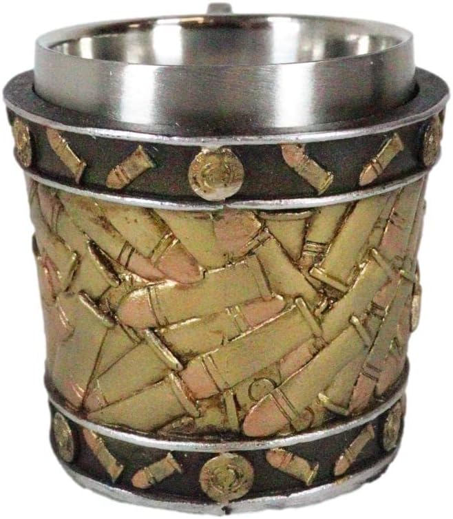 Miniatura 7 de Ebros Gift Rústica Western Sheriff Cowboy Revolver Gun Pistola con bala redonda Shell Taza de café pequeña 6oz Wild West Hunters Bullets Diseño