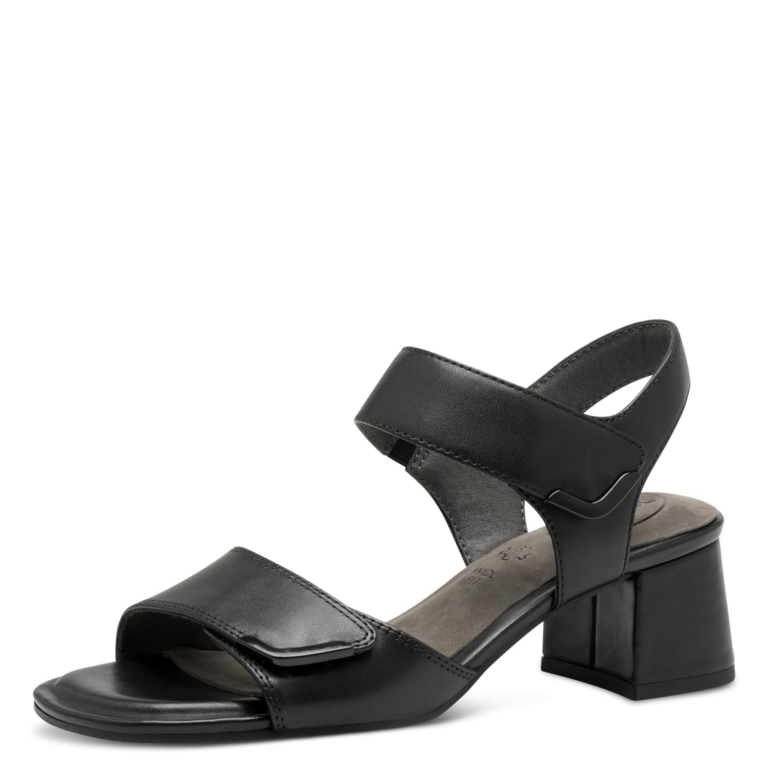 Tamaris Comfort Women’s Sandals with Heel Leather Block Heel, Black Nappa, 3,5 UK