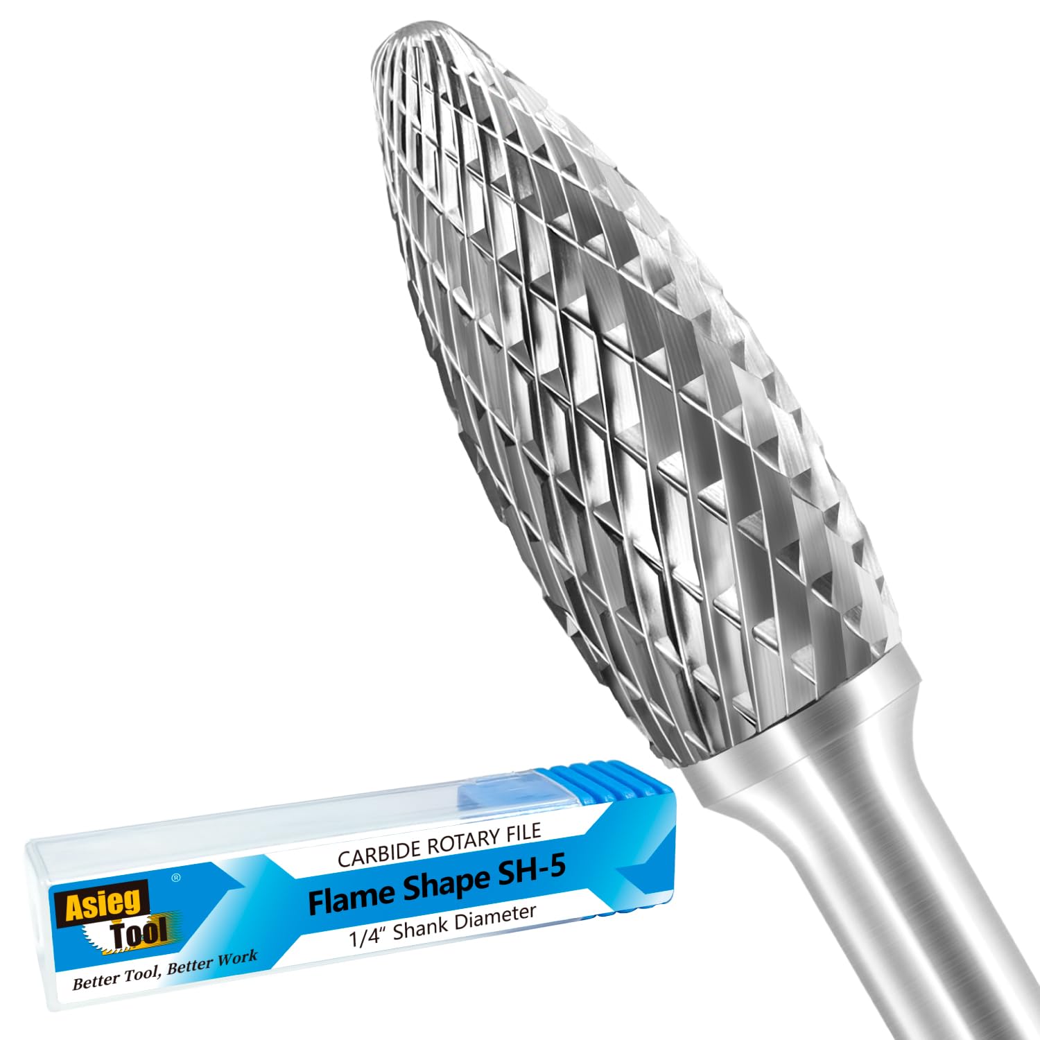 SH-5 Tungsten Carbide Burr Rotary File Flame Shape Double Cut with