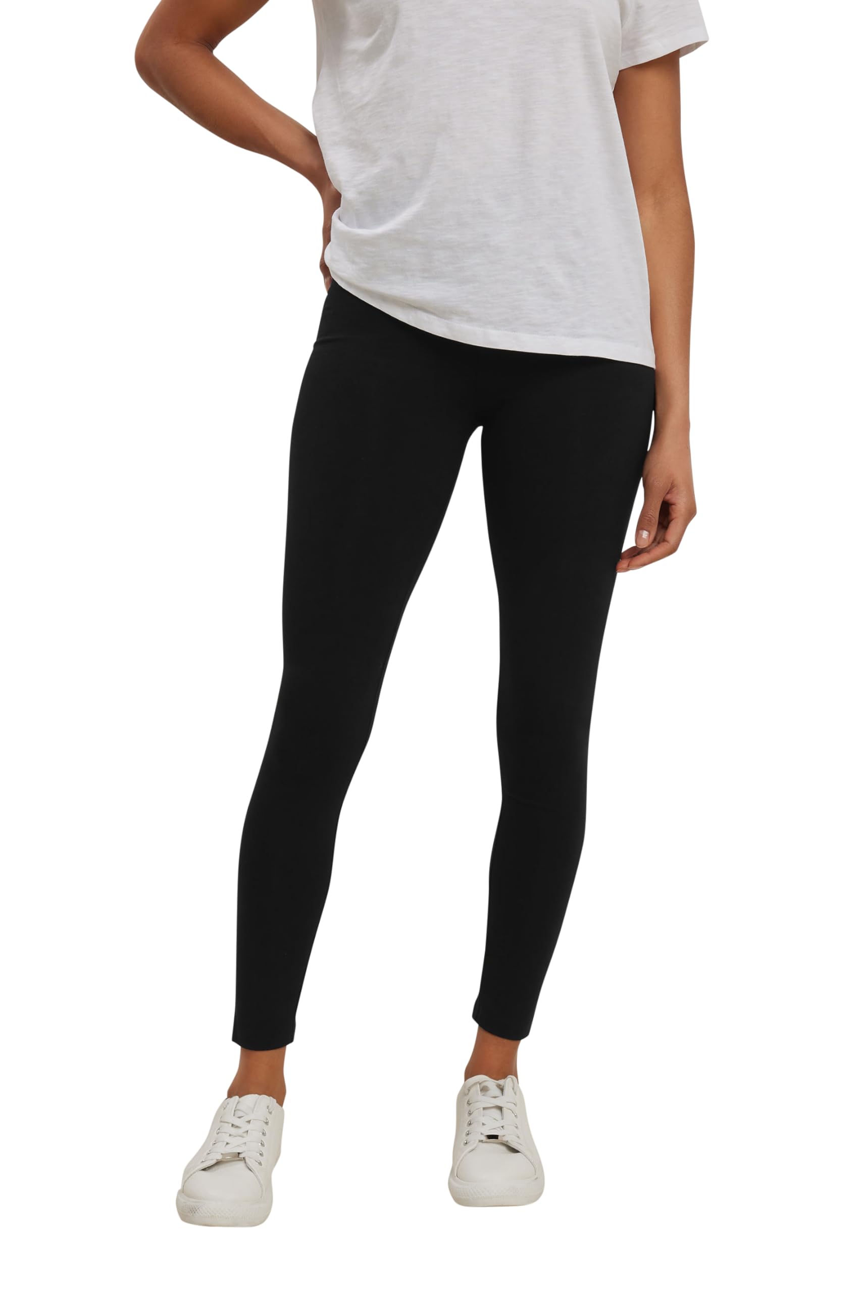 M&Co Black High Waisted Premium Cotton Leggings - Size 14