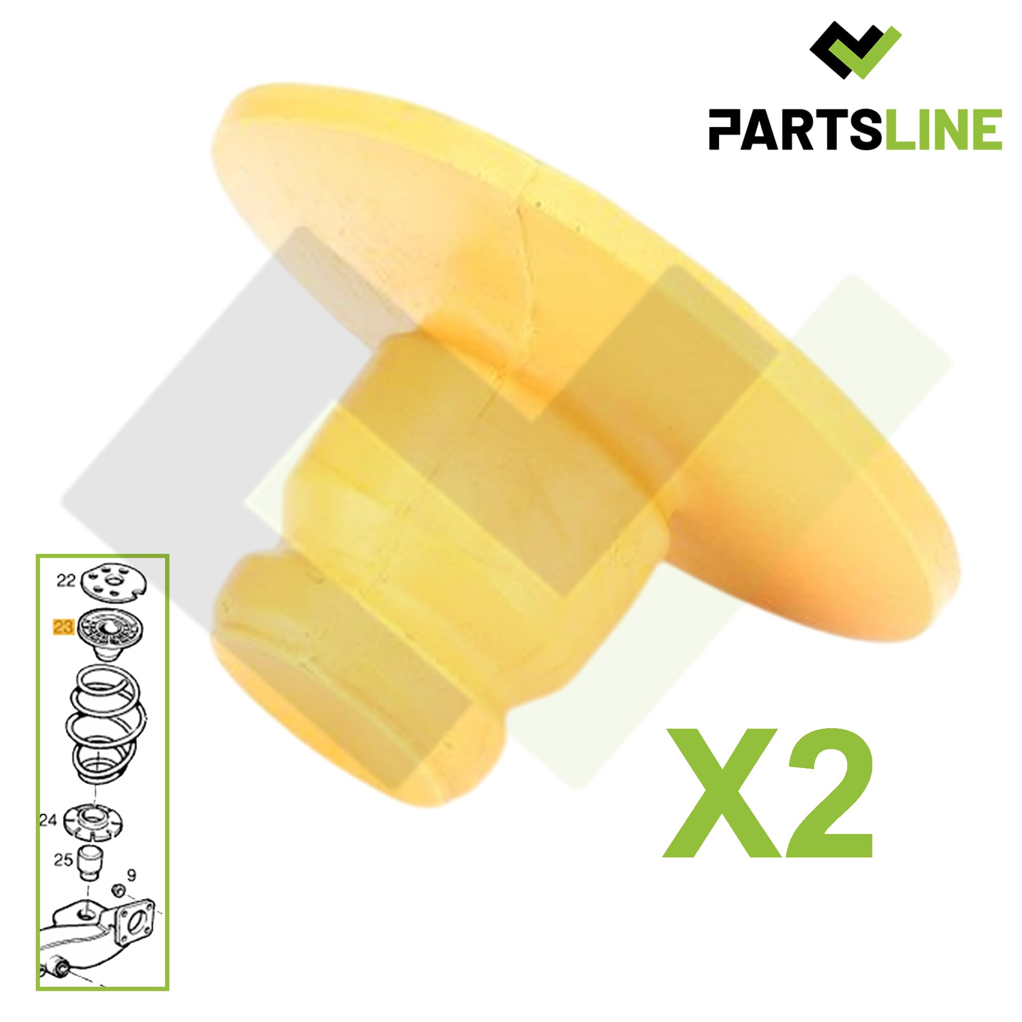 Partsline (Lot de 4) Coupelle inférieure ET supérieure de suspension d'essieu arrière compatible avec Astra G, Astra H, Kadett D, Kadett E, Zafira A, Zafira B 90576351 90305263