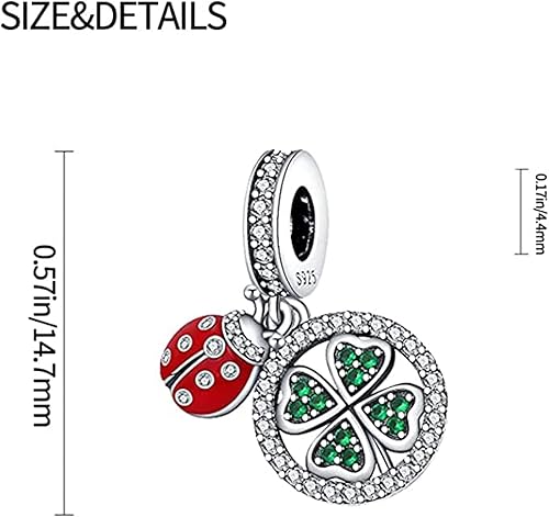 Miniatura 4 de LNQOBU Dijes de plata de ley 925 para pulseras y collares para mujeres y niñas (con una cuenta espaciadora)