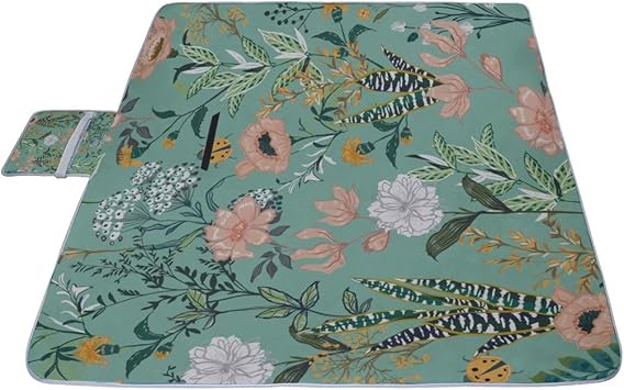 Amazon Lkcdng レジャーシート 美しいミントグリーンの花 ピクニック 折りたたみ 撥水 アウトドア クッション マット コンパクト 花見 運動会 キャンプ 遠足 花火大会 ヨガ 座布団 厚手 大判 145x150cm 持ち運び便利 Lkcdng レジャーシート