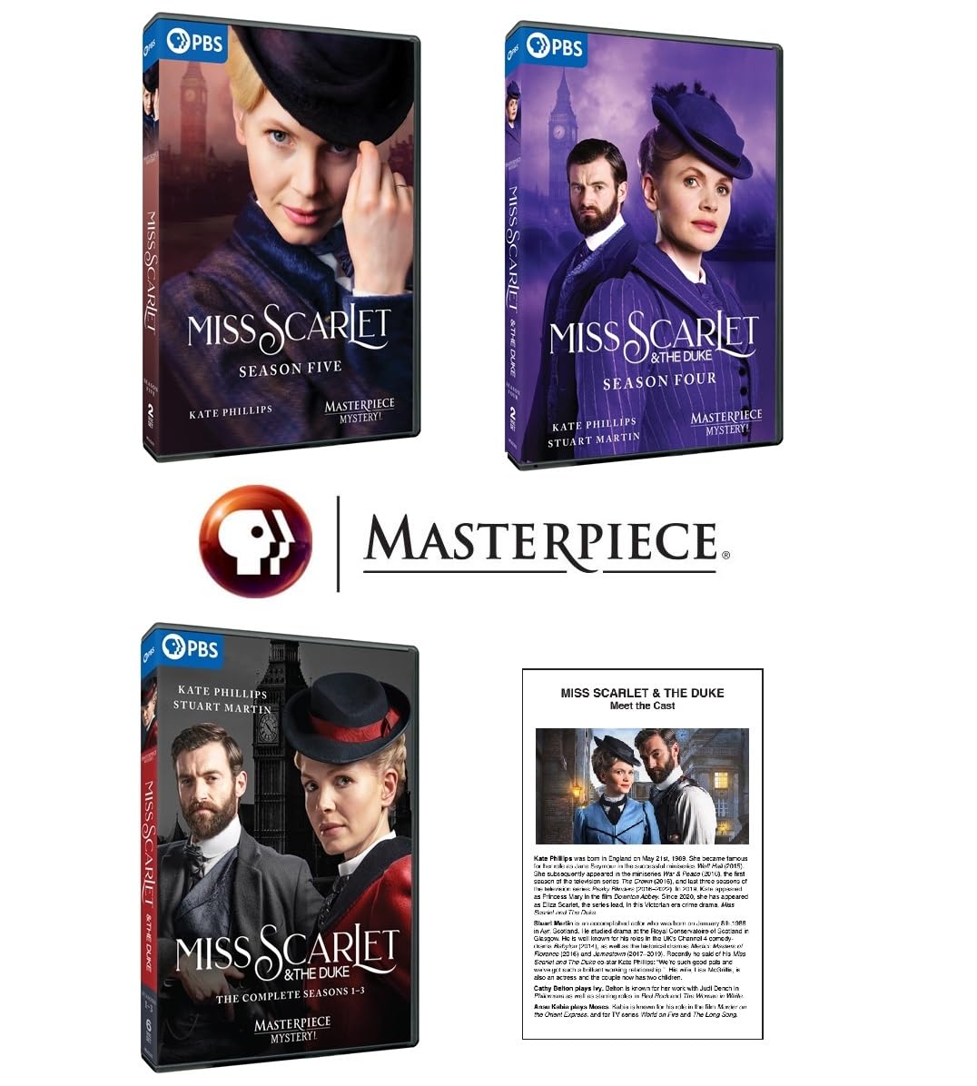 Miss Scarlet & The Duke: Complete Seasons 1 thru 5 PLUS Exclusive Bonus Cast Guide (10 DVDs)