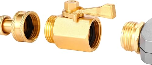 Miniatura 5 de Sanpaint Válvula de cierre de la manguera de agua, conector de latón macizo estupendo de la manguera de jardín de 34 pulgadas
