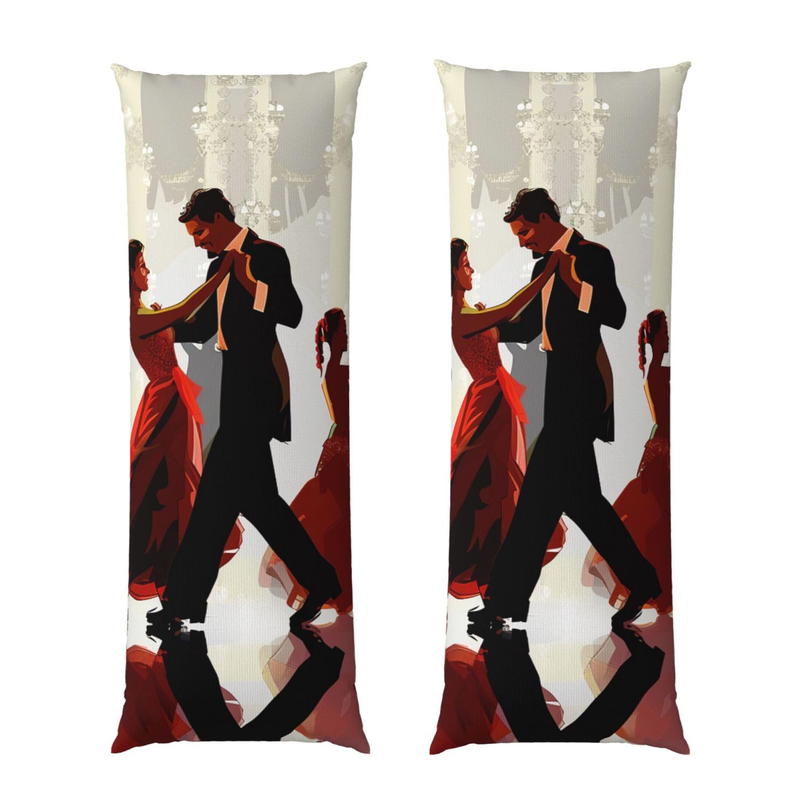 Body Pillow Cover 20x54 Inch, Ballroom Dance Print Long Lumbar Pillow Case with Zipper Long Body Pillowcase Decorative for Bed Sofa Bedroom