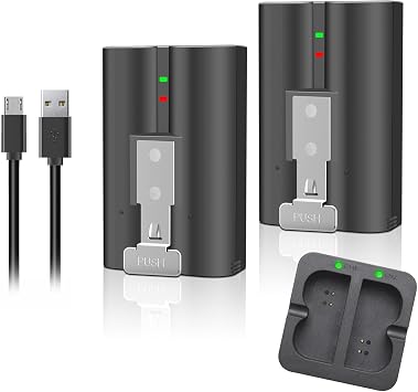 2 Packs Rechargeable V4 Battery with USB Charger Station for Ring-Doorbell Camera 2/3/4, Spotlight Camera and Stick Up Cam, Rechargeable Upgraded Batteries Indoor 3.65V/6040mAh