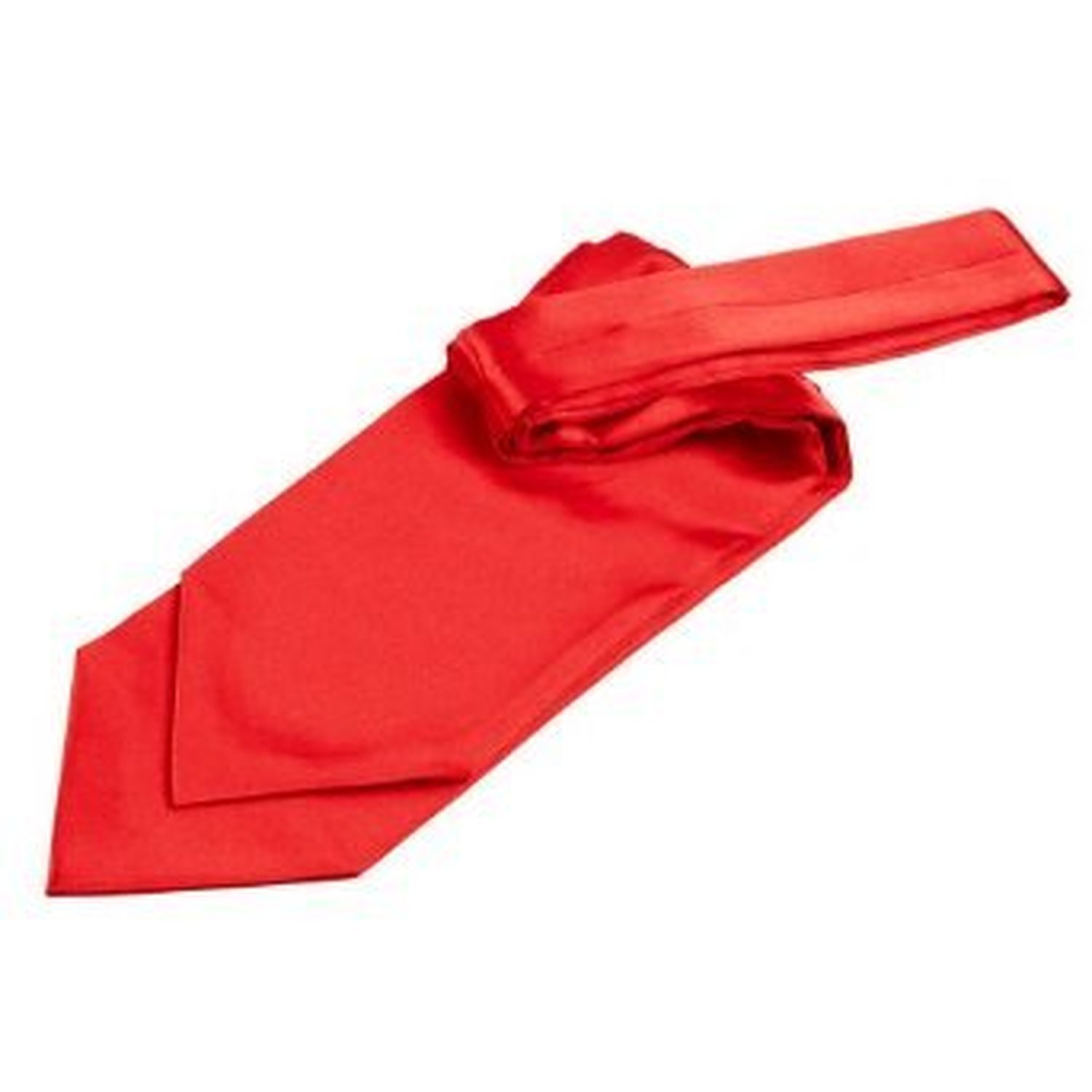 DQT Mens Plain Satin Self-Tie Ascot Cravat – Wedding Groom Formal Suit - Red