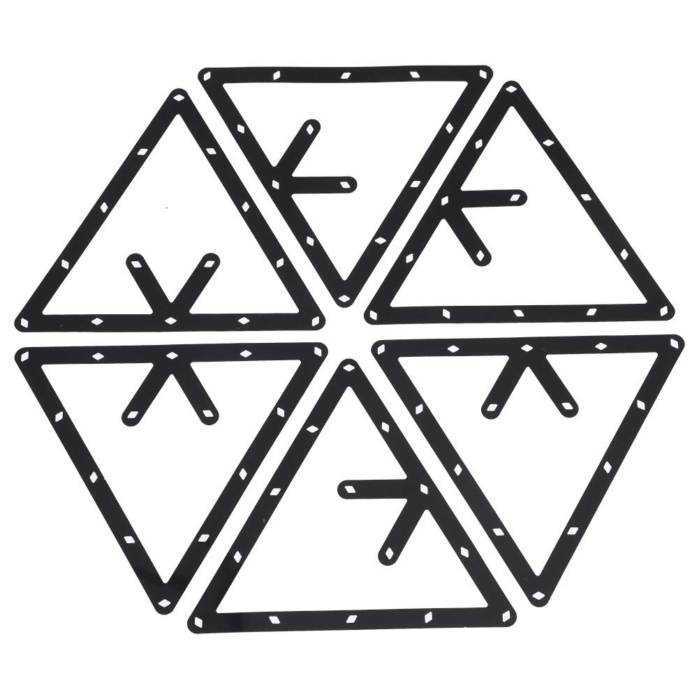 Magic Pool Rack Magnetic Triangle 6Pcs Set Billiard Ball Holder Black