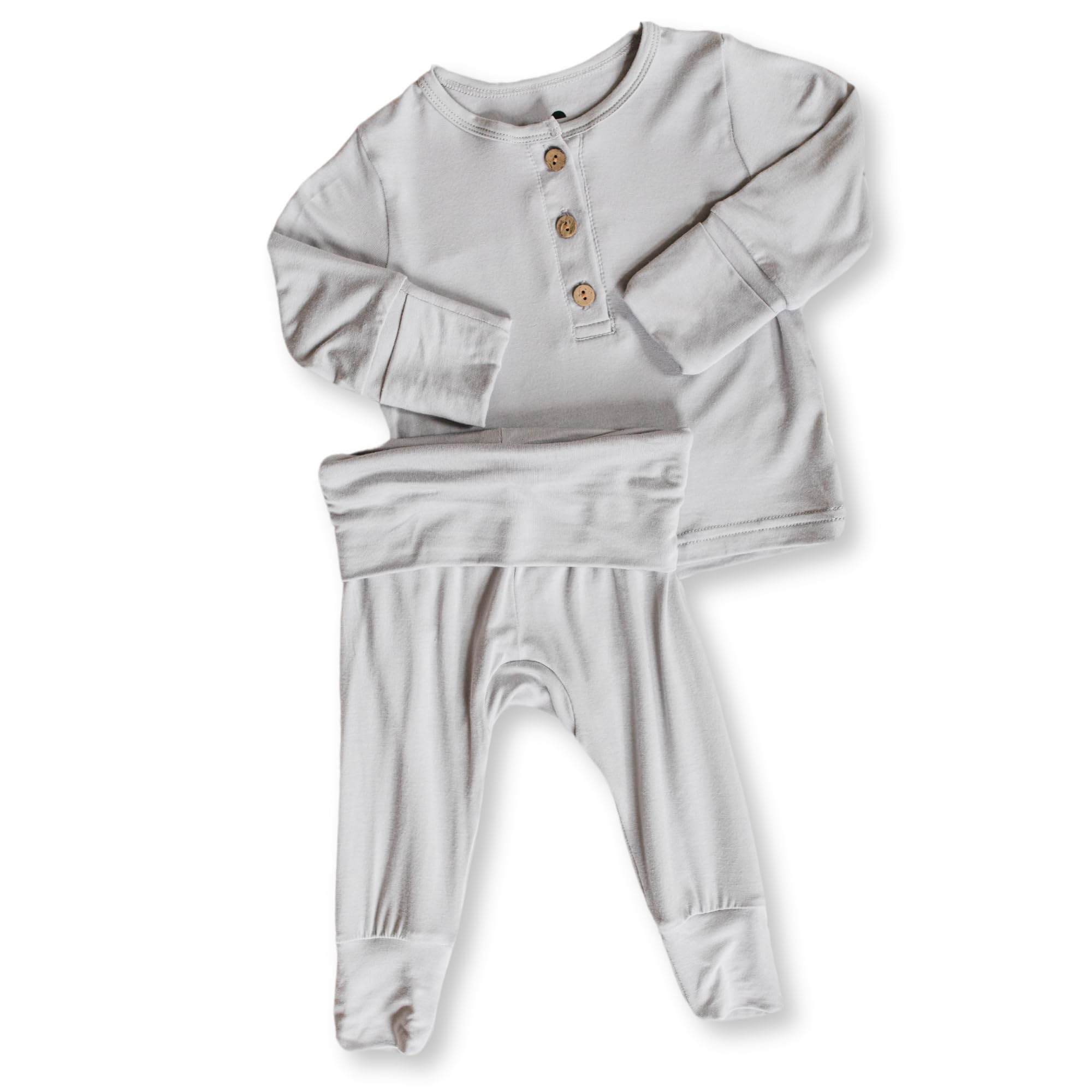 OLLIE'S DAY- Bamboo Pajamas Two Piece Set | (Gray) New Born 0Months