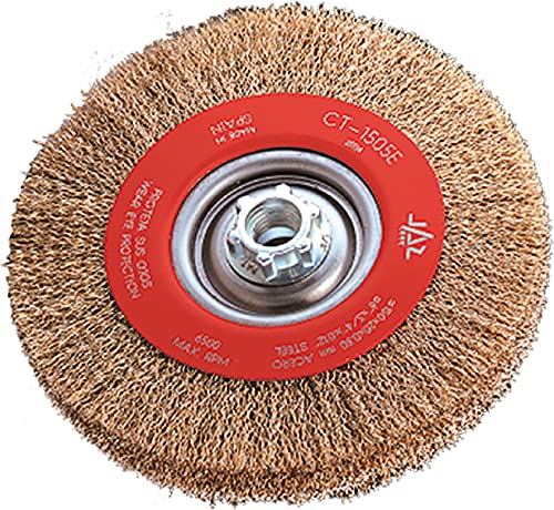 Brosse circulaire en fil d'acier laitonné ondulé de 200 mm pour meuleuse avec filetage M14