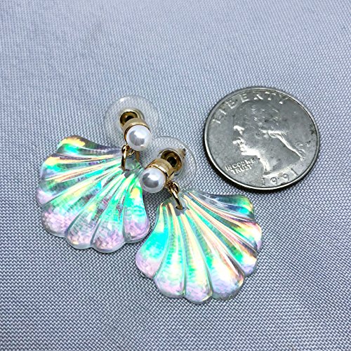 1 Pair Color Change Pearls Sea Shell Stud Earrings Beach Jewelry Gifts for Women for Halloween Party4