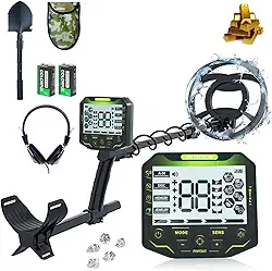 Detector de Metais, Detector de Metais, Detector de Metal e Ouro, Bobina à Prova D'água de 10 Polegadas, com Display LCD