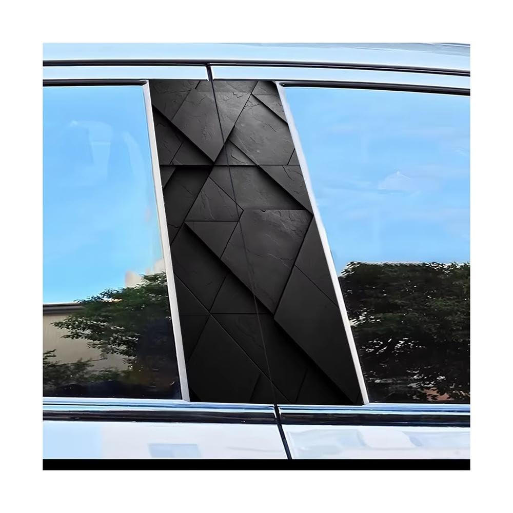 Dabhuoc One Color Car Parts 2 Pcs Car Window Pillar Stickers Geometry Pattern Scratch Resistant Film