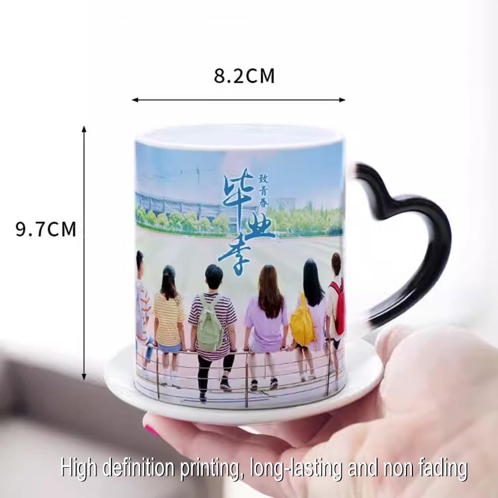 zktoermn Tazas De Café Personalizadas, Texto De Imagen Personalizado O Copa De Cerámica De Logotipo, Hombres Y Mujeres, Negro