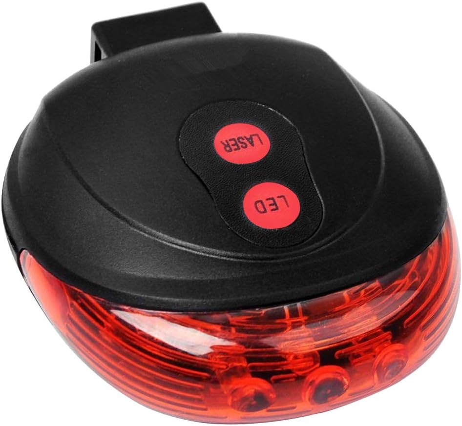 Bike Cycling 7 Flash Modes Red Lights Waterproof with 5 LED and 2 Laser Beams Bike Taillight Safety Warning Light Bicycle Rear Bicycle Light Tail Lamp