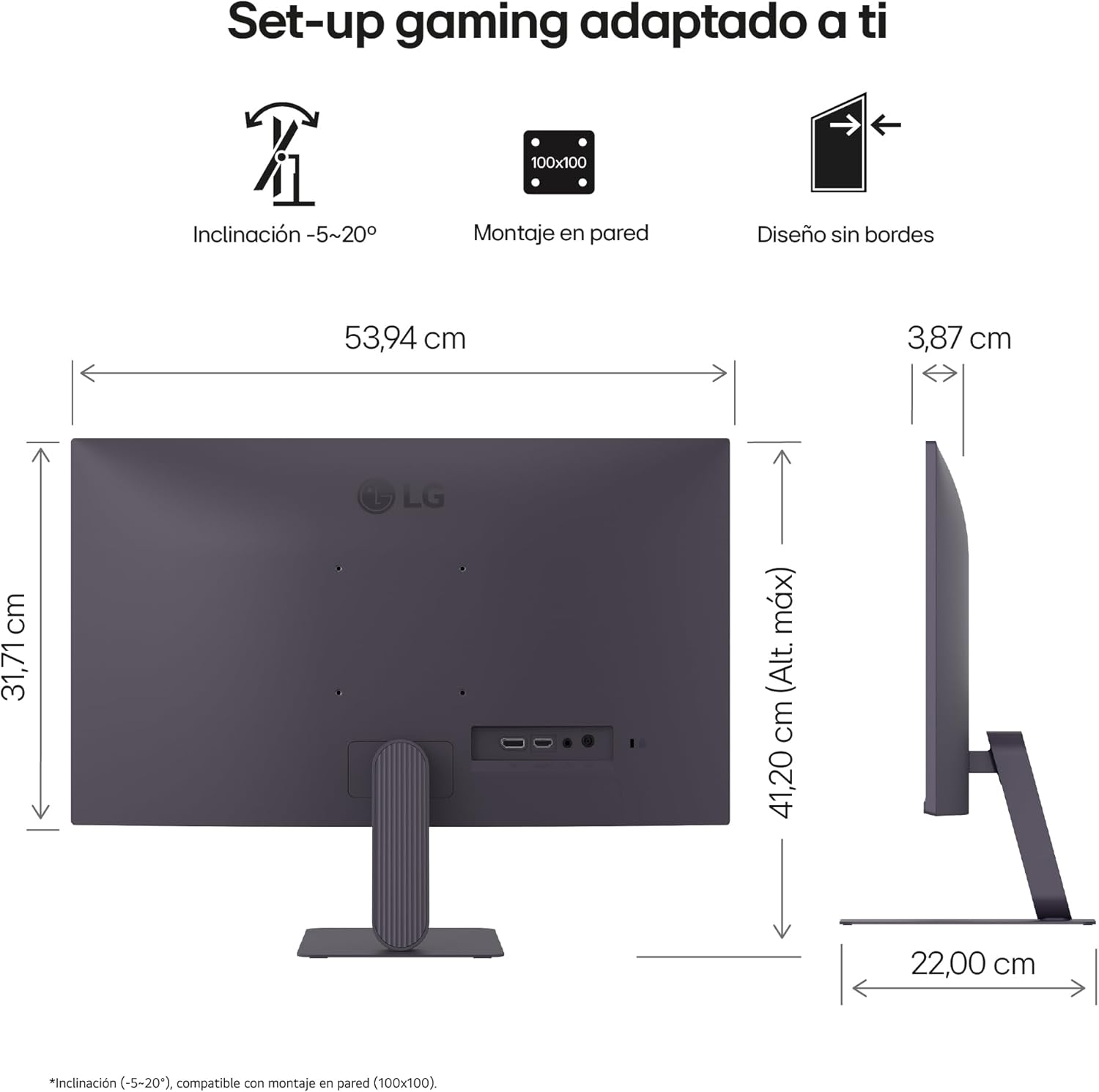 LG 24G411A-B – Monitor Gaming Ultragear 23,8″, IPS Full HD, 16:9, 144Hz, 1ms, G-Sync y FreeSync, HDR10, Pivotable, Altura Ajustable, Negro 13
