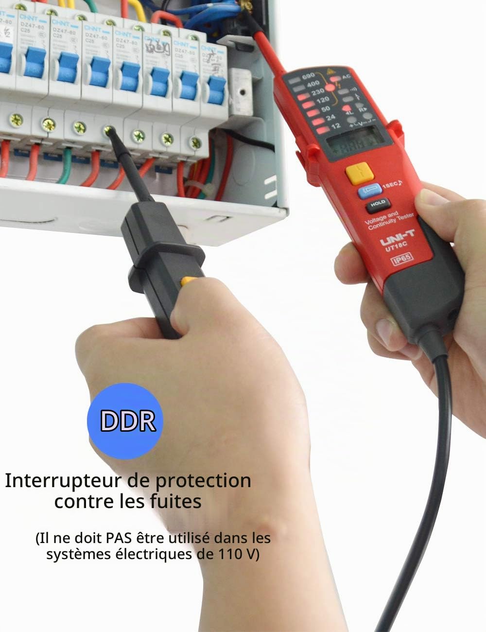UNI-T UT18C Numérique Tension Mètre Gamme Automatique Continuité Testeur AC/DC Voltmètre La Fréquence RCD Testeur