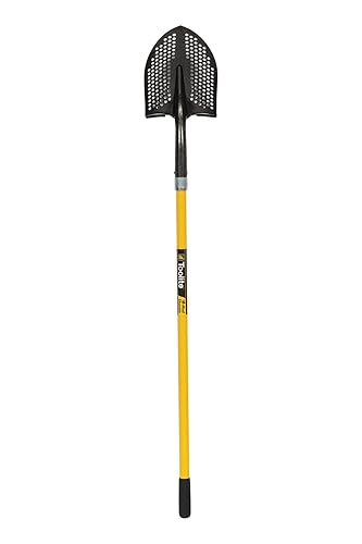 Miniatura 2 de Toolite 49501#2 Pala de punta redonda, mango de fibra de vidrio amarillo de 29 pulgadas, agarre en D de polietileno