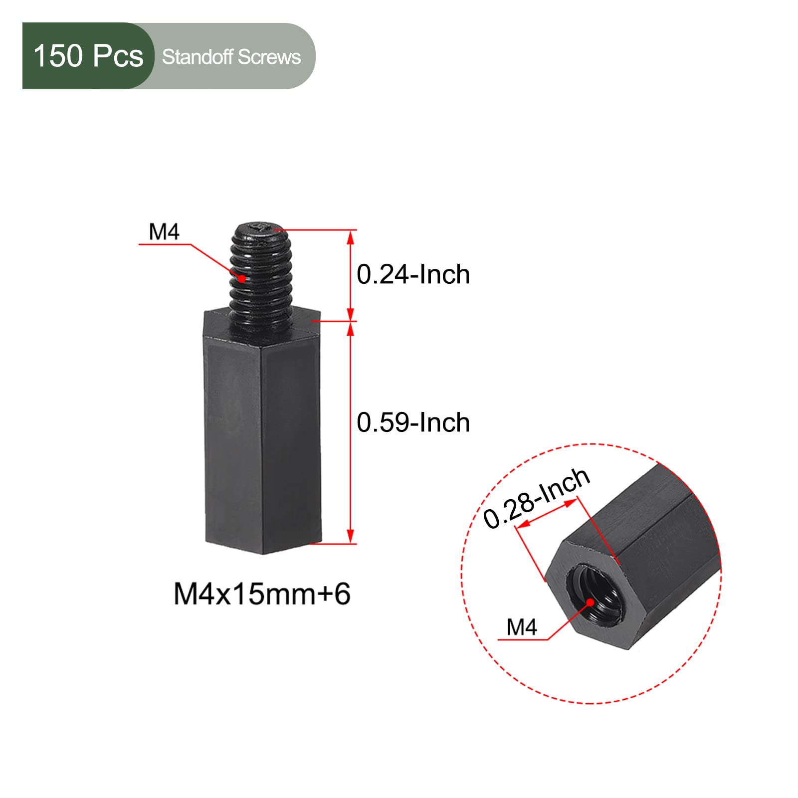 YOKIVE 150 Pcs M4 Standoff Screws, Nylon Hex PCB Standoffs with High Insulation Effect, Keep Height Consistent - Image 2