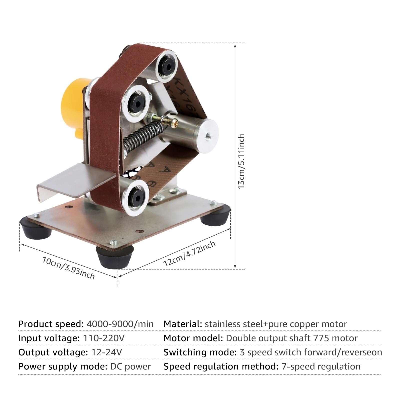 Mini elektryczna szlifierka taśmowa polerowanie biżuterii metalowej nóż do drewna | Wielofunkcyjny młynek Edges Sharpener