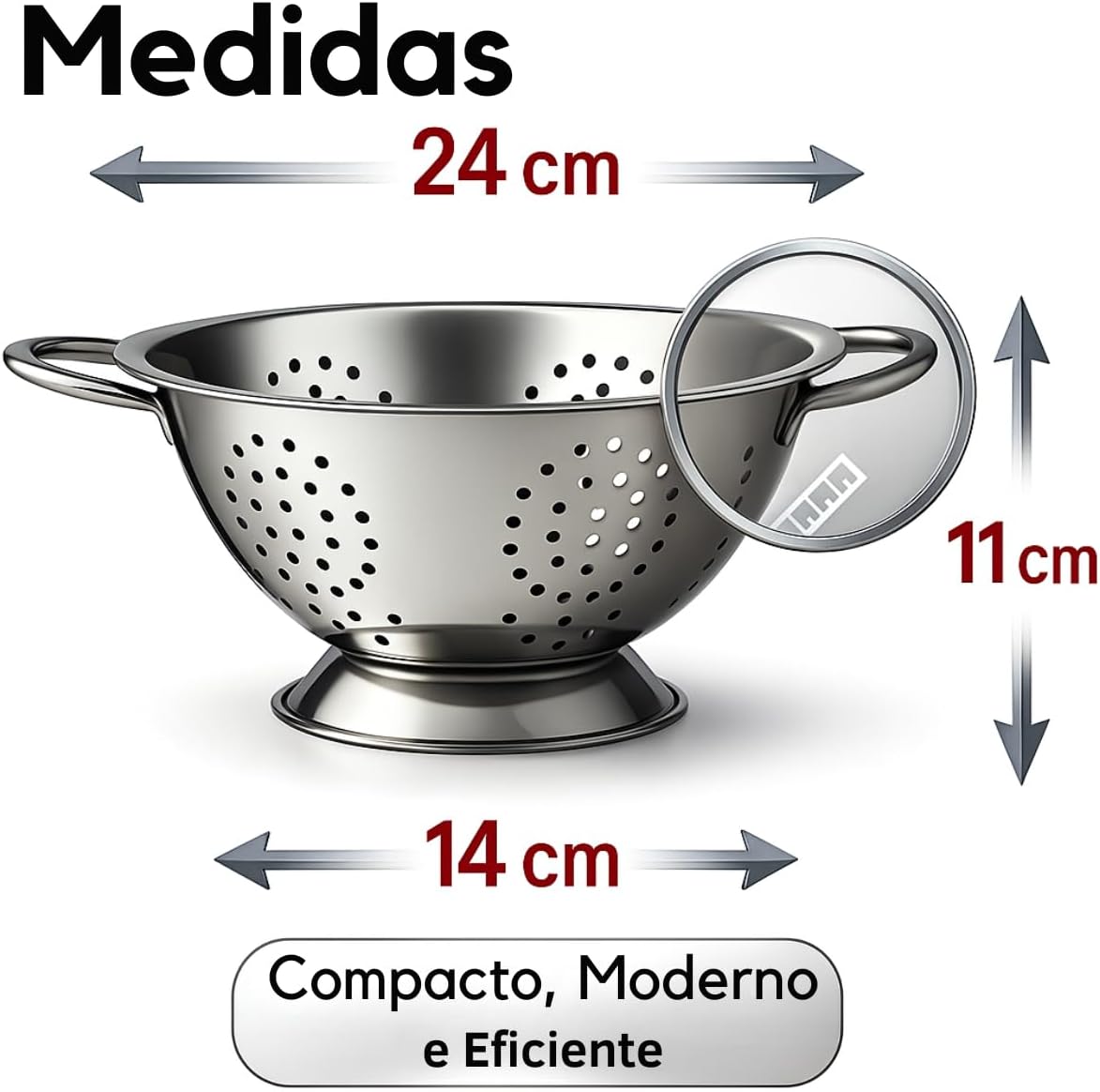 Escorredor De Macarrão Passador Para Massa Legumes Multiuso em Aço Inox Utensílios De Cozinha Top
