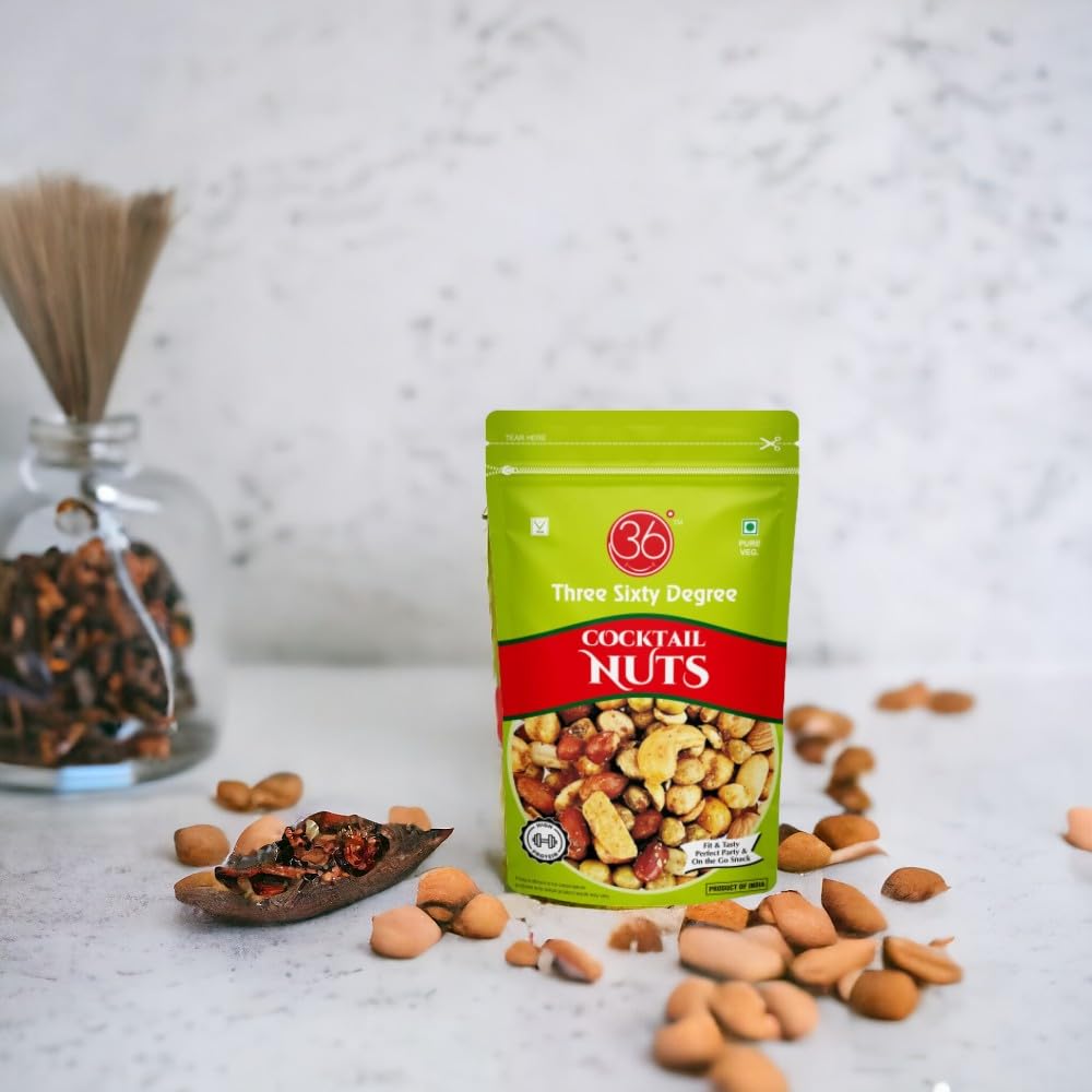 360 Three Sixty Degree Cocktail Nuts Zipper | Mixed Nuts