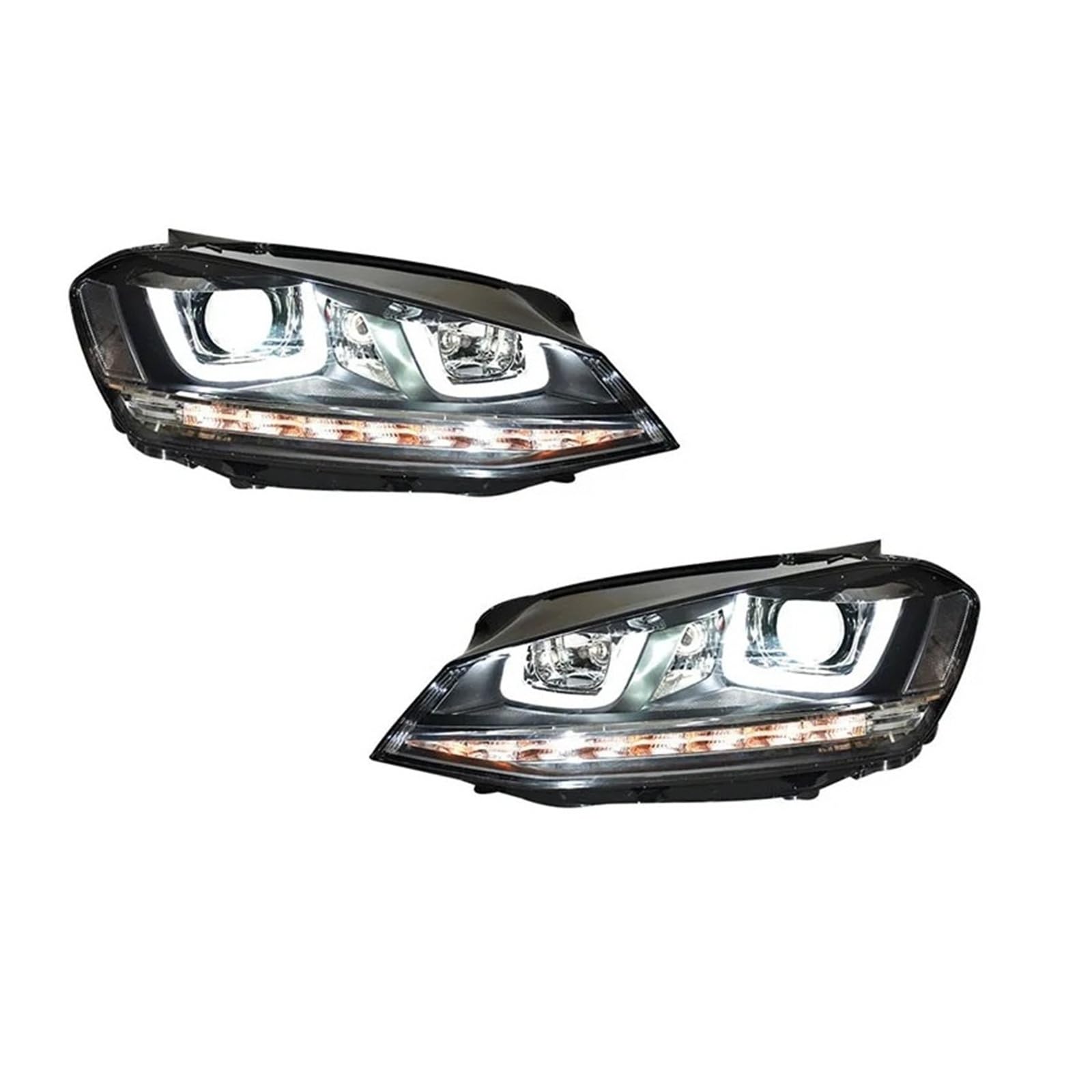 Pasuje do VW GOLF 7 MK7 14-17 do stylu U pełna dioda Led DRL reflektor samochodowy montaż sygnału akcesoria samochodowe zmodyfikowana lampa reflektory LED