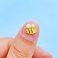Vista 6 de 50 dijes de uñas de abeja – Decoración de uñas de resina 3D con parte trasera plana Kwaii lindos dijes de uñas para uñas acrílicas