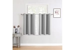 Cortinas para ventanas pequeñas ChrisDowa, cortinas aislantes térmicas cortas con ojales para...