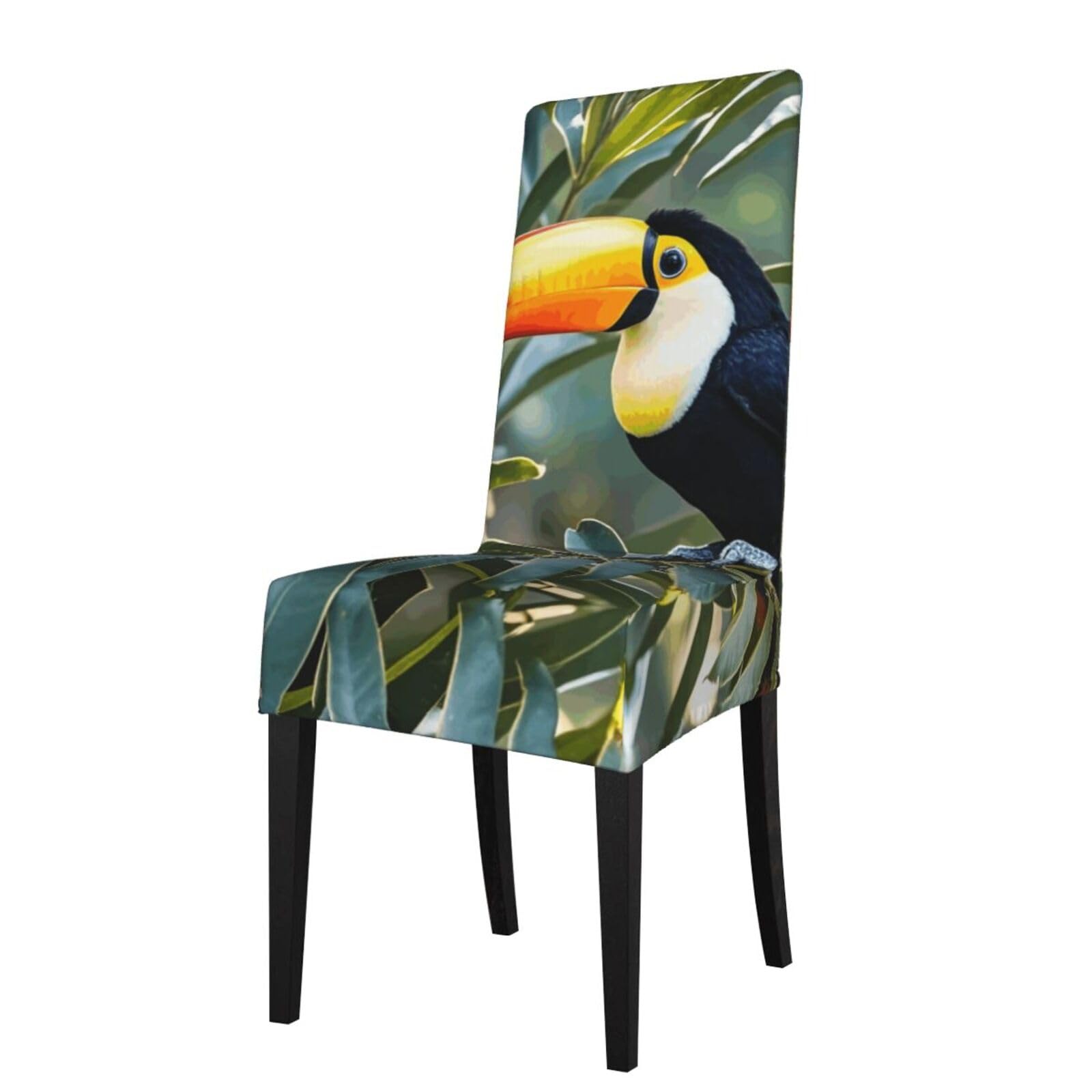 FodPand Toucan Dining Room Chair Cover Stretch Parsons Chair Slipcovers Removable Washable Chair Protectors Cover High Elastic Seat Protector for Home,Kitchen, Hotel, Banquet