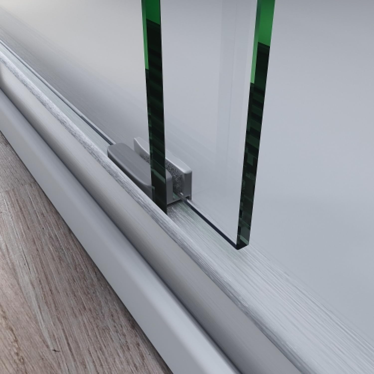 Geelife Sliding Glass Tub Door 56-60 in W x 62 in H Brushed Nickel Semi Frameless Double Bathtub Door Thick Clear Tempered Glass 304 Stainless Steel Handles