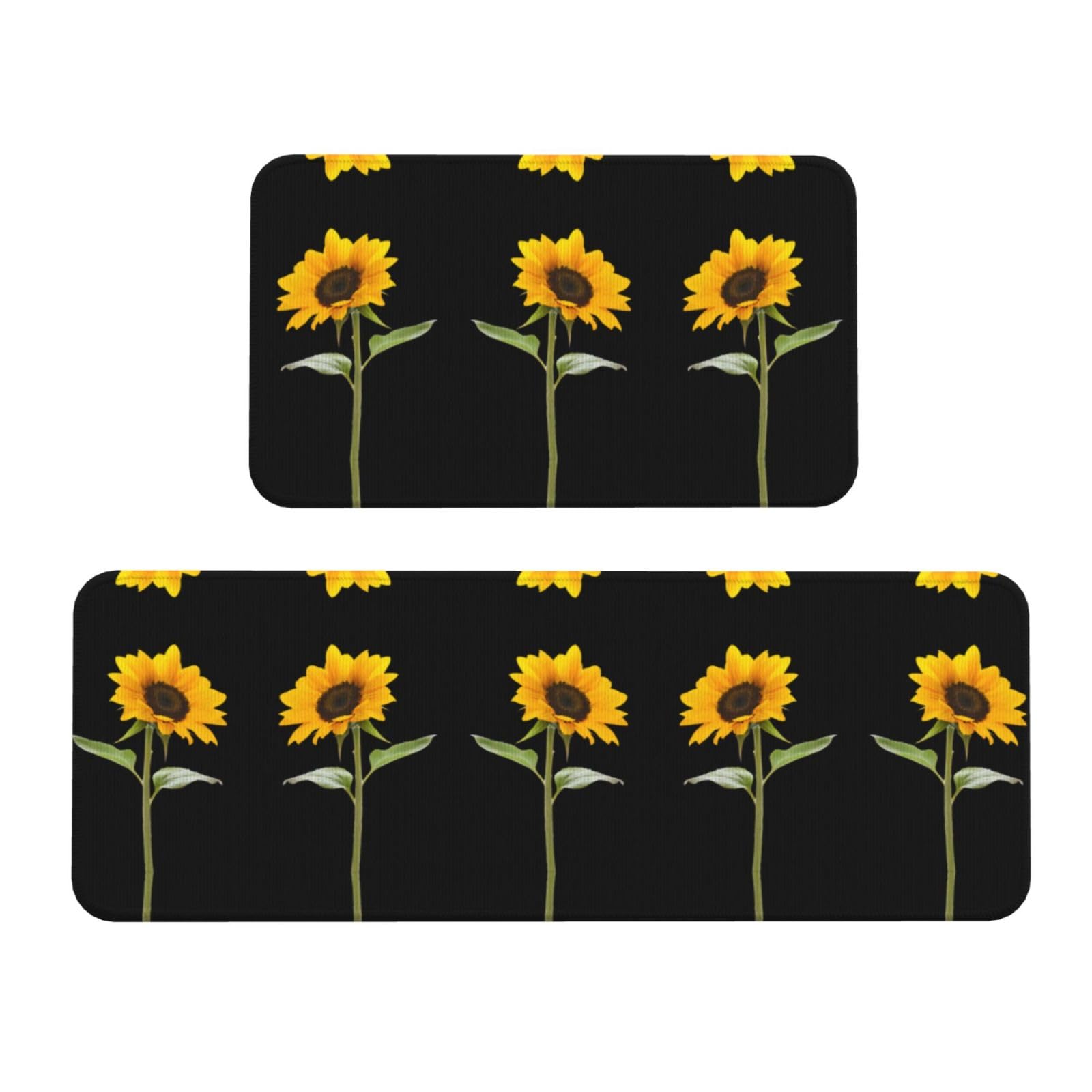 Alfombrillas de cocina lavables y alfombras para entrada con flores y girasoles