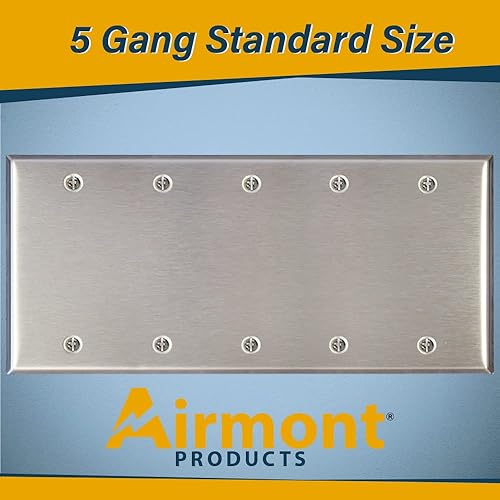 Miniatura 3 de Paquete de 2 placas de pared en blanco de acero inoxidable, tamaño estándar de 5 bandas, 4.50 x 10 pulgadas, resistente a la corrosión y al calor,