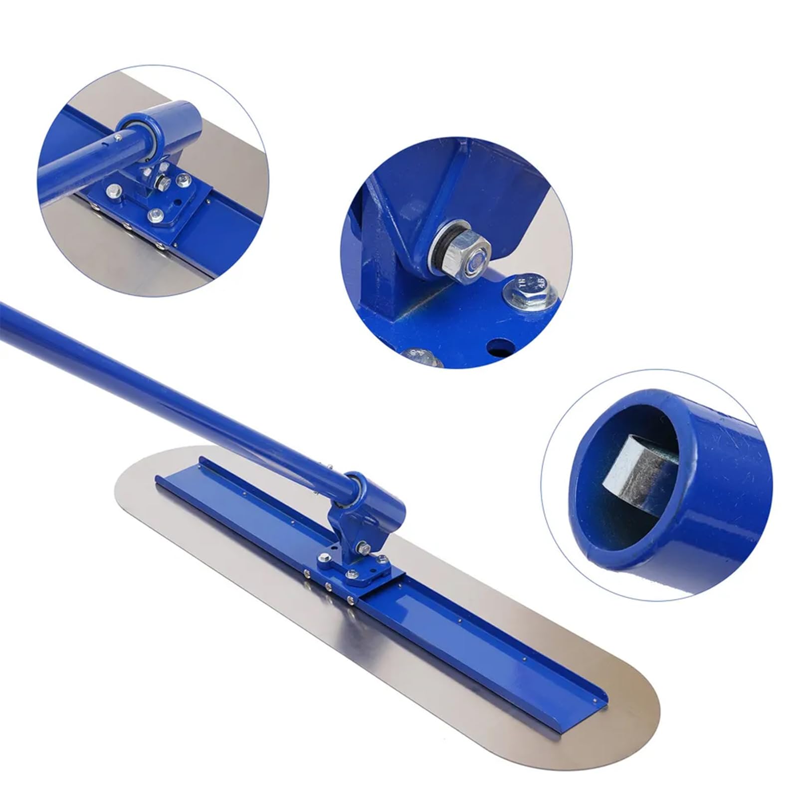 1200 x 300 mm grande de hormigón llana de acero inoxidable para hormigón con 3 asas de cartón-yeso liso para acabado alisado