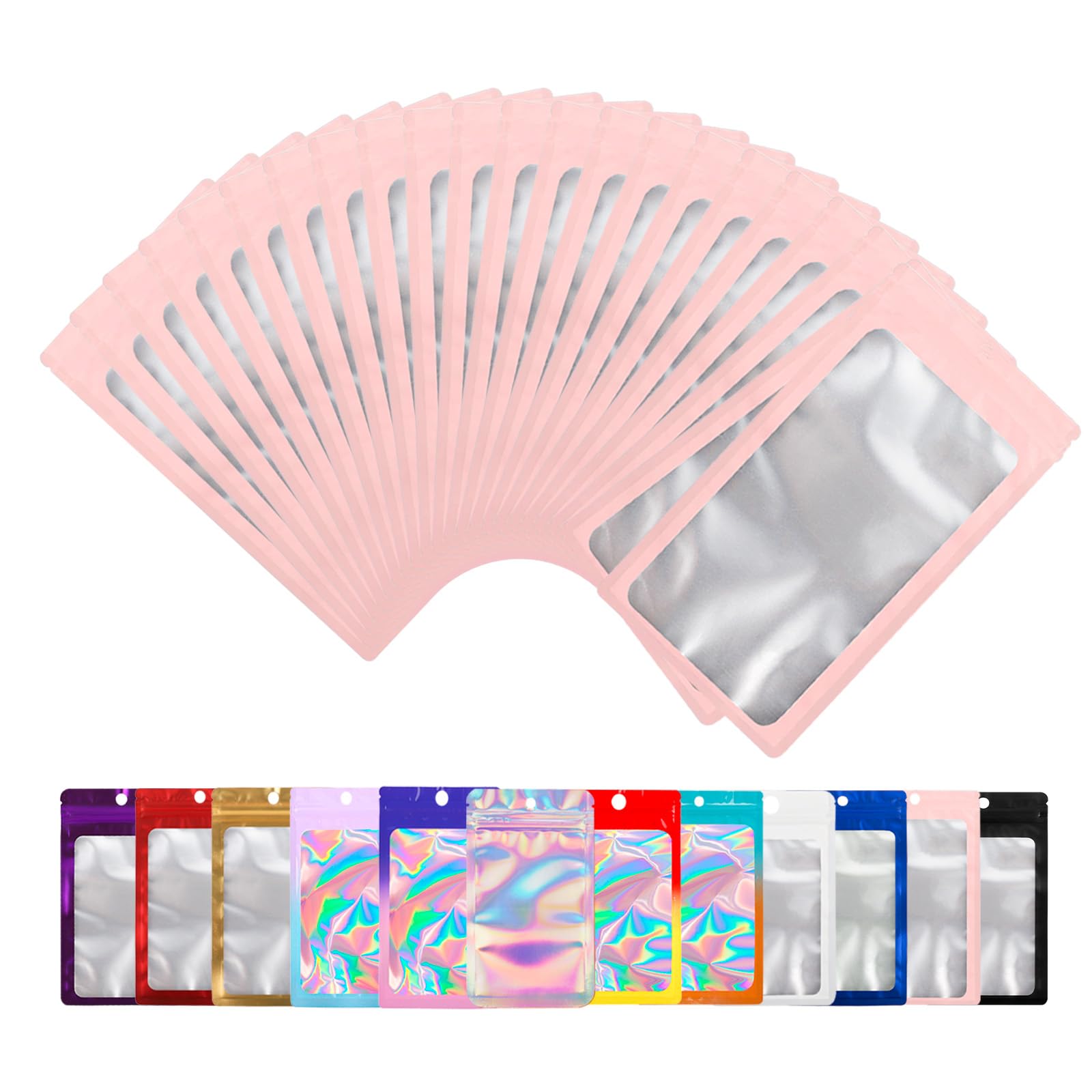 Bolsas de Mylar con ventana transparente resellables para guardar muestras
