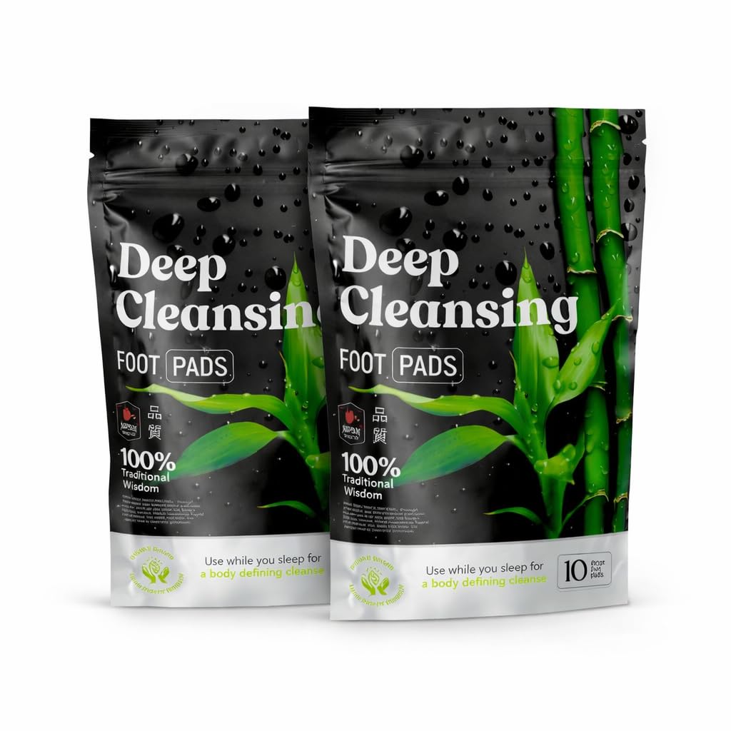 Kiyome Deep Cleansing Foot Detox Pads, 10 Pack, Overnight Body Cleansing Patches with 100% Clean Ingredients, Natural Toxin Removal, Set of 2