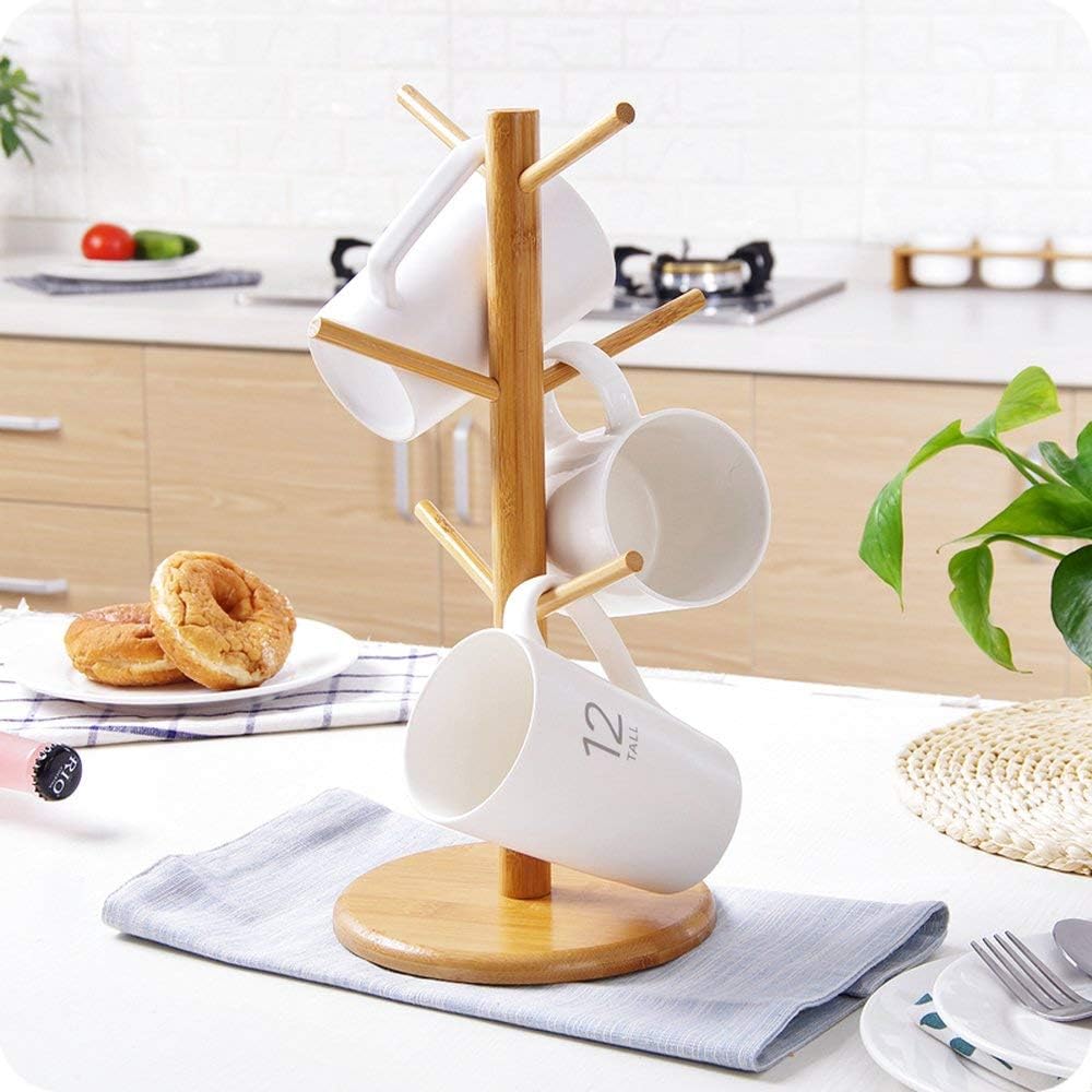 Mug Holder Tree, Coffee Cup Holder, Bboo Mug Tree for Counter, Coffee
