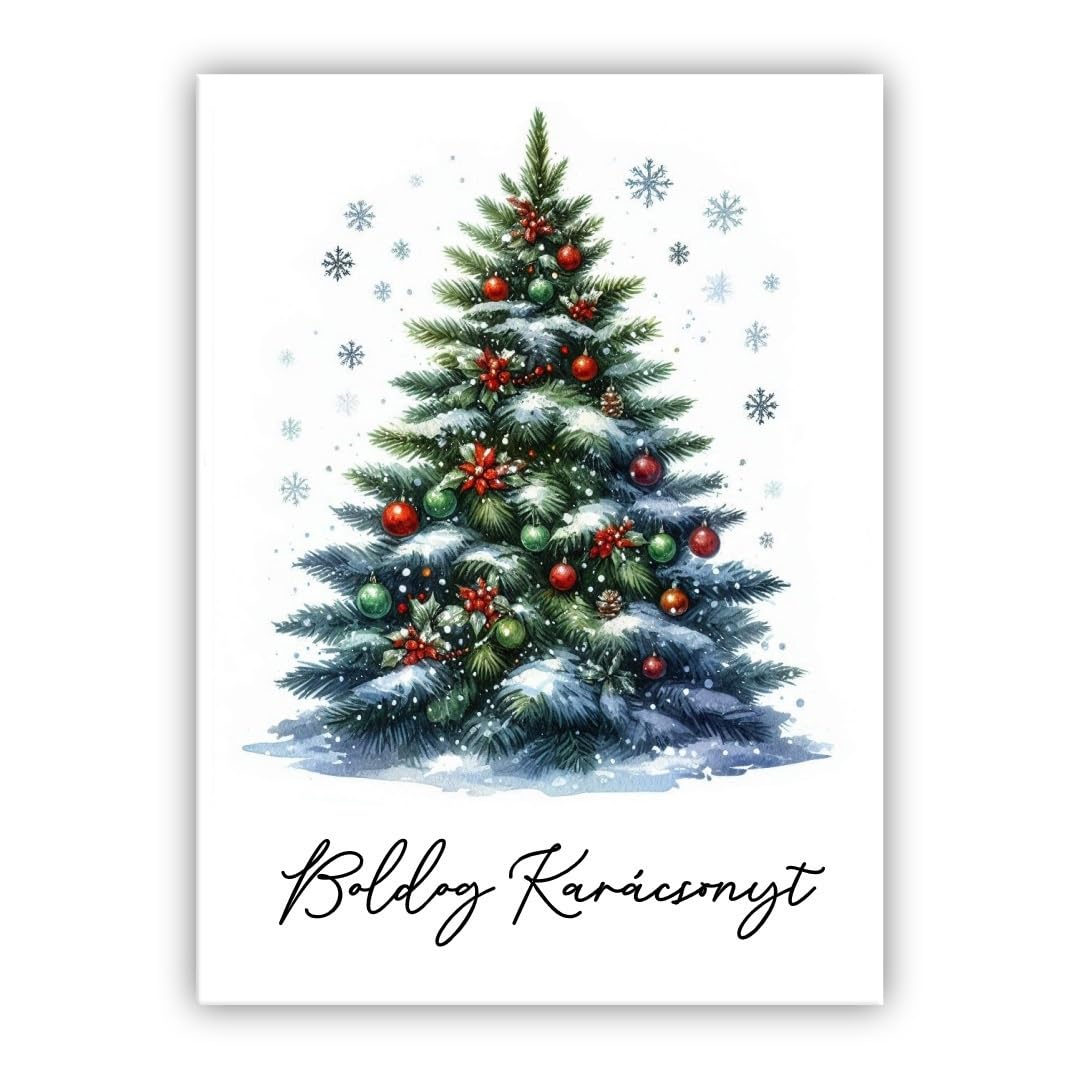 Multilingual Christmas Card – Merry Christmas Card in different languages (• Hungarian – Boldog Karácsonyt)