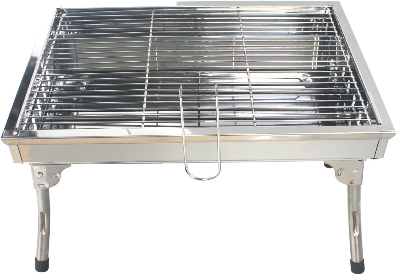 Portable Stainless Steel Grill, Home Charcoal Grill and Outdoor Folding Grill, Perfect for Traveling, Outdoor Cooking and BBQ, Camping, Picnics.