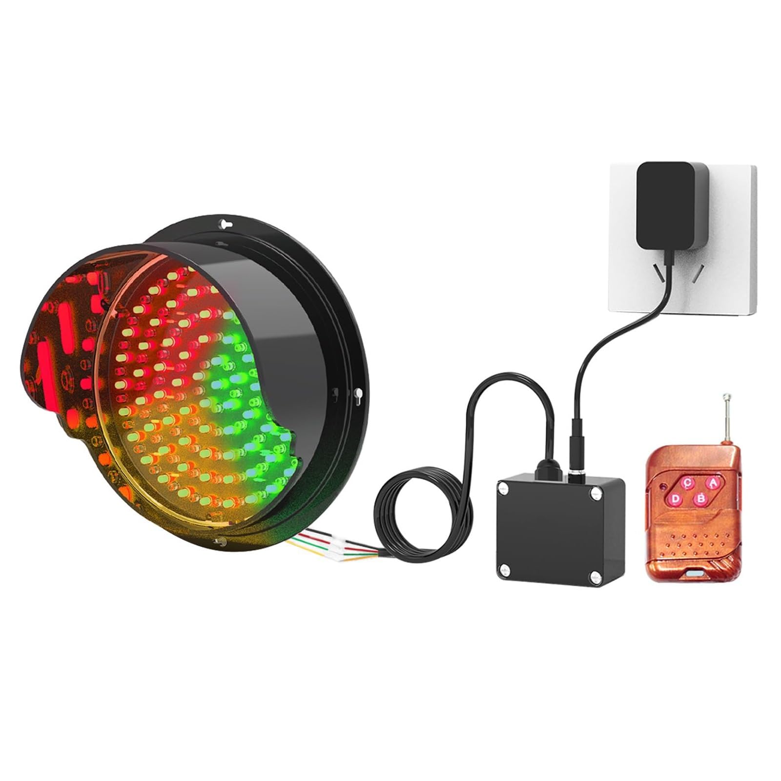 Feu Tricolore, Voyant D'avertissement Tricolore, Feu de Circulation, Feu de Signalisation, Feu de Circulation Rouge/vert, Feu de Circulation, Éclairage de Vélo, Télécommande À Moins de 20 M(125mm/5in)