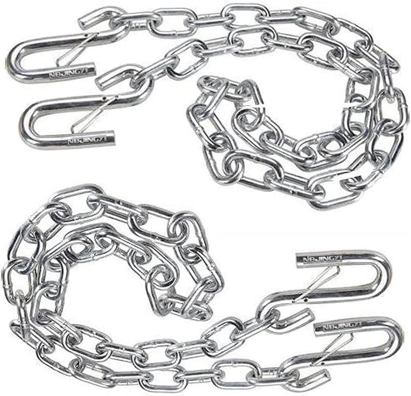 NBJINGYI 3/16" X 48" Trailer Safety Chain with Spring Clips